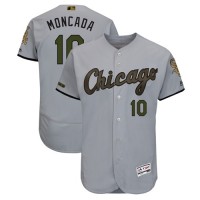 Chicago White Sox #10 Yoan Moncada Grey Flexbase Authentic Collection 2018 Memorial Day Stitched MLB Jersey