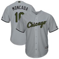 Chicago White Sox #10 Yoan Moncada Grey New Cool Base 2018 Memorial Day Stitched MLB Jersey