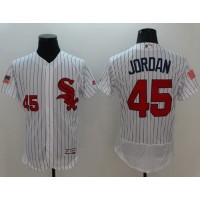 Chicago White Sox #45 Michael Jordan White(Black Strip) Fashion Stars & Stripes Flexbase Authentic Stitched MLB Jersey