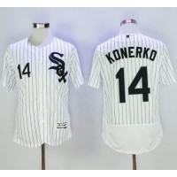 Chicago White Sox #14 Paul Konerko White(Black Strip) Flexbase Authentic Collection Stitched MLB Jersey