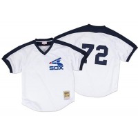 Mitchell And Ness 1981 Chicago White Sox #72 Carlton Fisk White Throwback Stitched MLB Jersey
