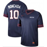 Nike Chicago White Sox #10 Yoan Moncada Navy Authentic Cooperstown Collection Stitched MLB Jerseys
