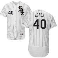 Chicago White Sox #40 Reynaldo Lopez White(Black Strip) Flexbase Authentic Collection Stitched MLB Jersey