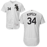 Chicago White Sox #34 Michael Kopech White(Black Strip) Home Flexbase Authentic Collection Stitched MLB Jersey