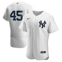 New York New York Yankees #45 Gerrit Cole Men's Nike White Navy Home 2020 Authentic Player MLB Jersey