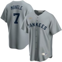 New York New York Yankees #7 Mickey Mantle Nike Road Cooperstown Collection Player MLB Jersey Gray
