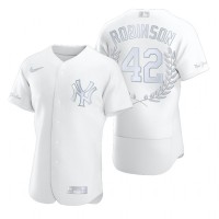 New York New York Yankees #42 Jackie Robinson Men's Nike Platinum MLB MVP Limited Player Edition Jersey