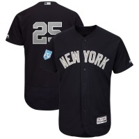 New York Yankees #25 Gleyber Torres Navy Alternate 2019 Spring Training Flex Base Stitched MLB Jersey