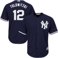 New York New York Yankees #12 Troy Tulowitzki Majestic Cool Base Jersey Navy