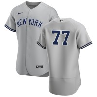 New York New York Yankees #77 Clint Frazier Men's Nike Gray Road 2020 Authentic Player MLB Jersey