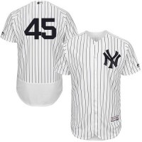 New York Yankees #45 Luke Voit White Strip Flexbase Authentic Collection Stitched MLB Jersey