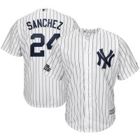 New York New York Yankees #24 Gary Sanchez Majestic 2019 London Series Cool Base Player Jersey White Navy