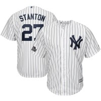 New York New York Yankees #27 Giancarlo Stanton Majestic 2019 London Series Cool Base Player Jersey White Navy