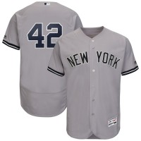 New York New York Yankees #42 Mariano Rivera Majestic 2019 Hall of Fame Authentic Collection Flex Base Player Jersey Gray