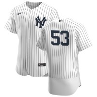 New York New York Yankees #53 Zack Britton Men's Nike White Navy Home 2020 Authentic Player MLB Jersey