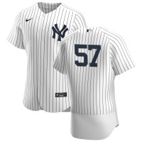 New York New York Yankees #57 Chad Green Men's Nike White Navy Home 2020 Authentic Player MLB Jersey