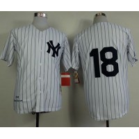 Mitchell and Ness 1956 New York Yankees #18 Don Larsen White Throwback Stitched MLB Jersey