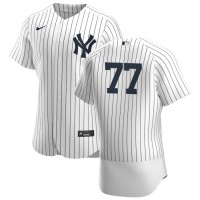 New York New York Yankees #77 Clint Frazier Men's Nike White Navy Home 2020 Authentic Player MLB Jersey