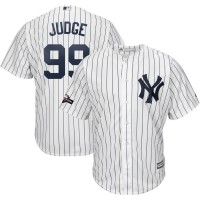 New York New York Yankees #99 Aaron Judge Majestic 2019 Postseason Official Cool Base Player Jersey White Navy
