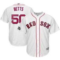 Boston Boston Red Sox #50 Mookie Betts Majestic 2019 London Series Cool Base Player Jersey White