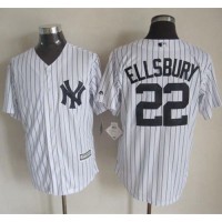 New York Yankees #22 Jacoby Ellsbury White Strip New Cool Base Stitched MLB Jersey