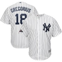 New York New York Yankees #18 Didi Gregorius Majestic 2019 Postseason Official Cool Base Player Jersey White Navy