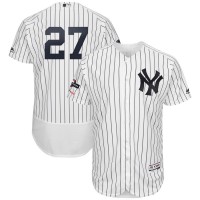 New York New York Yankees #27 Giancarlo Stanton Majestic 2019 Postseason Authentic Flex Base Player Jersey White Navy