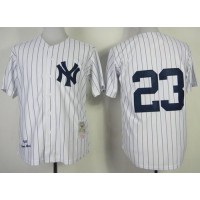 Mitchell And Ness 1995 New York Yankees #23 Don Mattingly Stitched White Throwback MLB Jersey