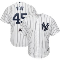 New York New York Yankees #45 Luke Voit Majestic 2019 Postseason Official Cool Base Player Jersey White Navy