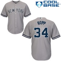 New York Yankees #34 J.A. Happ Grey New Cool Base Stitched MLB Jersey