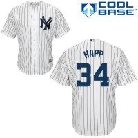 New York Yankees #34 J.A. Happ White Strip New Cool Base Stitched MLB Jersey