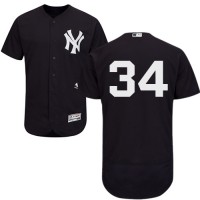 New York Yankees #34 J.A. Happ Navy Blue Flexbase Authentic Collection Stitched MLB Jersey