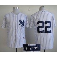 New York Yankees #22 Jacoby Ellsbury White Autographed Stitched MLB Jersey