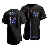 New York New York Yankees #14 Tyler Wade Men's Nike Iridescent Holographic Collection MLB Jersey - Black