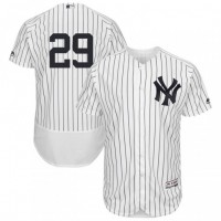 New York Yankees #29 Gio Urshela White Strip Flexbase Authentic Collection Stitched MLB Jersey