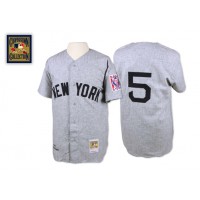 Mitchell And Ness 1939 New York Yankees #5 Joe DiMaggio Grey Stitched MLB Jersey