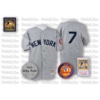 Mitchell And Ness 1952 New York Yankees #7 Mickey Mantle Grey Stitched MLB Jersey