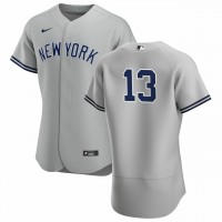 New York New York Yankees #13 Joey Gallo Men's Nike Gray Authentic Road MLB Jersey - No Name