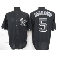 New York Yankees #5 Joe DiMaggio Black Fashion Stitched MLB Jersey