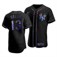 New York New York Yankees #13 Joey Gallo Men's Nike Iridescent Holographic Collection MLB Jersey - Black