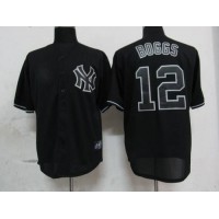 New York Yankees #12 Wade Boggs Black Fashion Stitched MLB Jersey