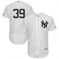 New York Yankees #39 Mike Tauchman White Strip Flexbase Authentic Collection Stitched MLB Jersey