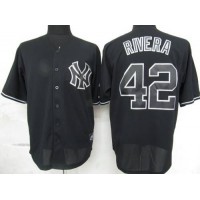 New York Yankees #42 Mariano Rivera Black Fashion Stitched MLB Jersey
