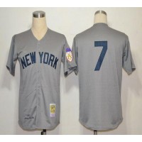 Mitchell And Ness 1951 New York Yankees #7 Mickey Mantle Grey Throwback Stitched MLB Jersey