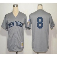 Mitchell And Ness 1951 New York Yankees #8 Yogi Berra Grey Throwback Stitched MLB Jersey