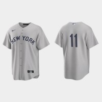 New York New York Yankees #11 Brett Gardner Men's Nike Gray 2021 Field of Dreams Game MLB Jersey