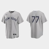 New York New York Yankees #77 Clint Frazier Men's Nike Gray 2021 Field of Dreams Game MLB Jersey