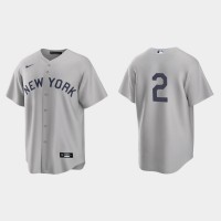 New York New York Yankees #2 Derek Jeter Men's Nike Gray 2021 Field of Dreams Game MLB Jersey