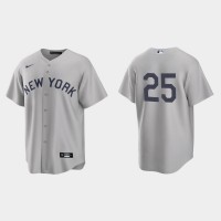 New York New York Yankees #25 Gleyber Torres Men's Nike Gray 2021 Field of Dreams Game MLB Jersey