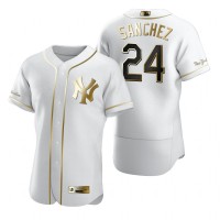 New York New York Yankees #24 Gary Sanchez White Nike Men's Authentic Golden Edition MLB Jersey